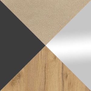 Цвет Дуб золотой / Диамант серый / Кремовый, велюр / Зеркало