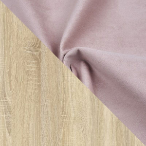 Цвет Розовый, велюр / Дуб Сонома