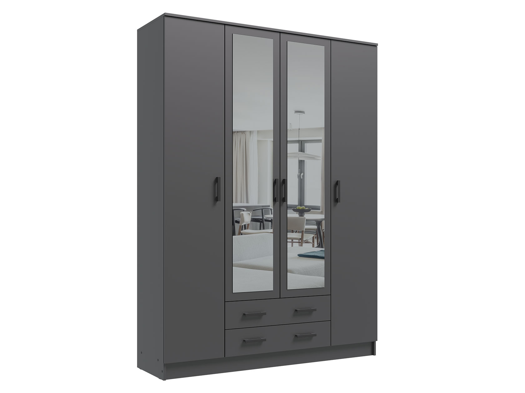 Распашной шкаф Шкаф Эко 4 дв Эко Квадро с зеркалом фото 1