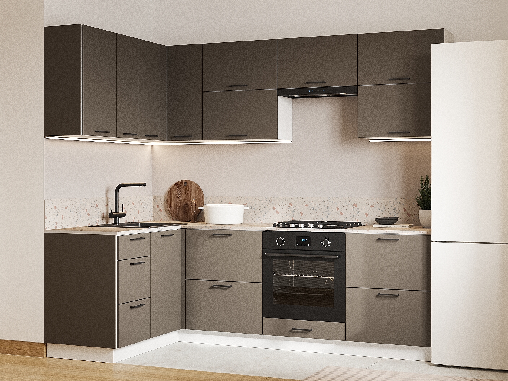 Кухонный гарнитур Аурелио Кухонный гарнитур угловой 240х140 см Аурелио 240х140 см фото 1