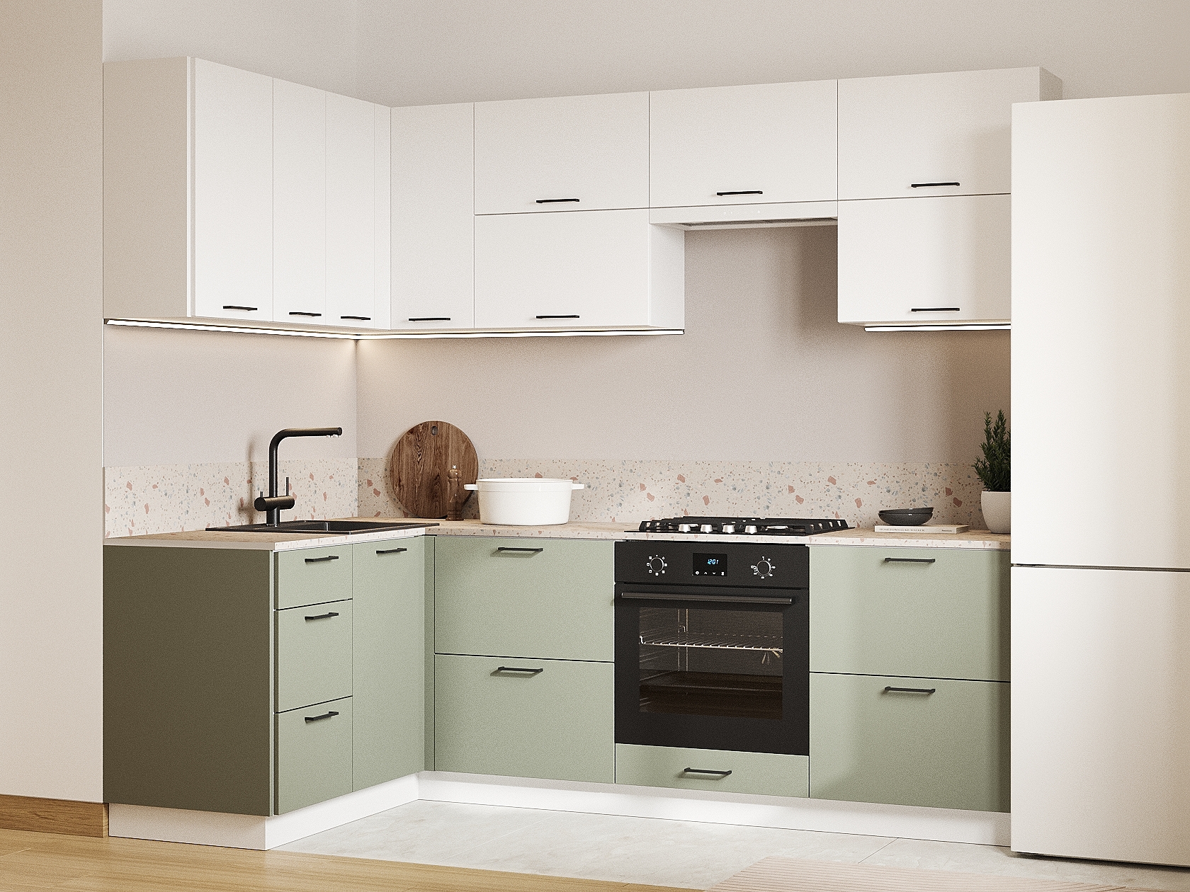 Кухонный гарнитур Аурелио Кухонный гарнитур угловой 240х140 см Аурелио 240х140 см фото 1