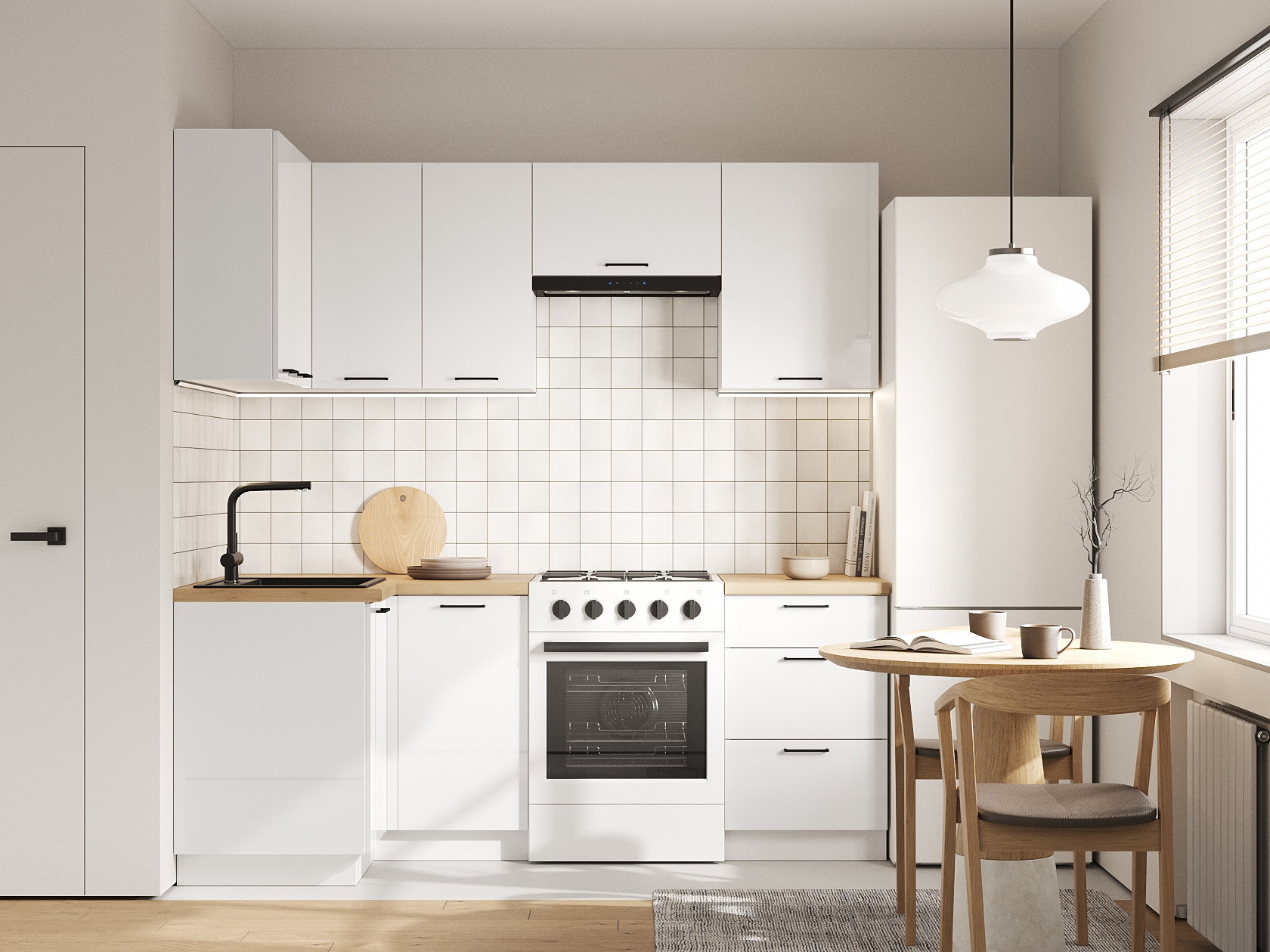 Кухонный гарнитур Стрэйт Кухонный гарнитур угловой с антресолью 210х100 см Стрэйт 210х100 см фото 1