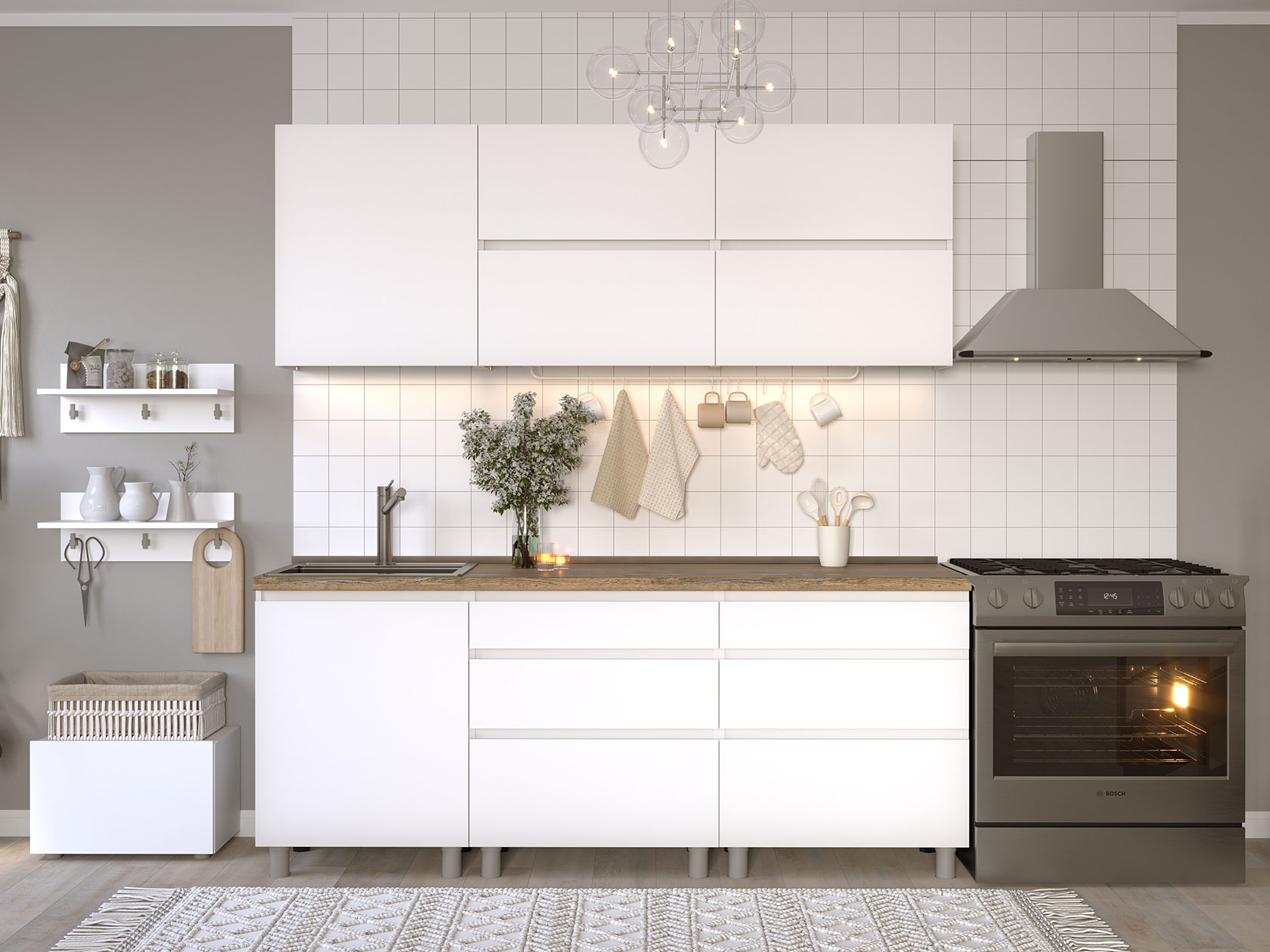 Кухонный гарнитур Одри Симпл Кухонный гарнитур прямой 200 см Одри Симпл 200 см фото 1