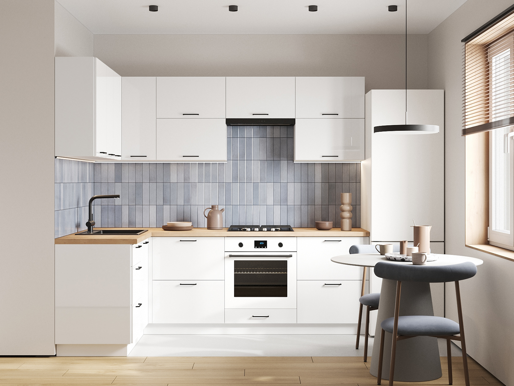 Кухонный гарнитур Стрэйт Кухонный гарнитур угловой 240х140 см Стрэйт 240х140 см фото 1