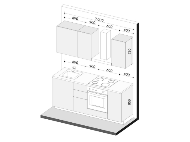 Кухонный гарнитур Модерн 200 см