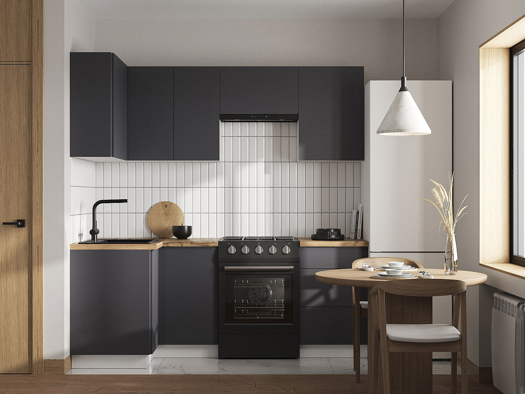 Кухонный гарнитур Модерн Кухонный гарнитур угловой  со шкафом под вытяжку 210х100 см Модерн 210х100 см фото 1