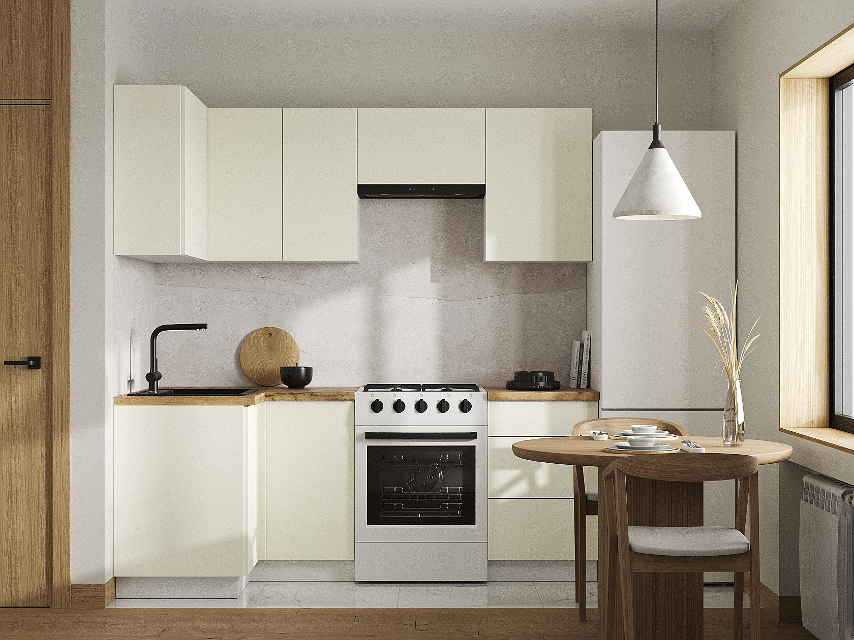 Кухонный гарнитур Модерн Кухонный гарнитур угловой  со шкафом под вытяжку 210х100 см Модерн 210х100 см фото 1