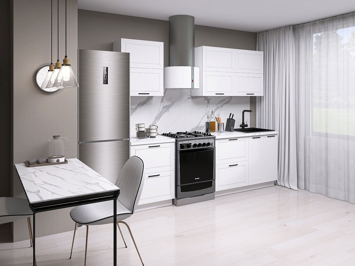 Кухонный гарнитур Вектор Кухонный гарнитур прямой с антресольными шкафами 180 см Вектор 180 см с антресольными шкафами фото 1