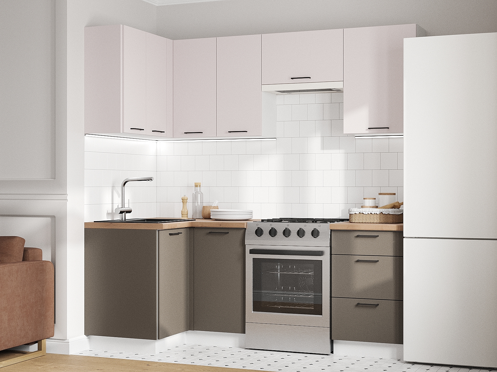 Кухонный гарнитур Аурелио Кухонный гарнитур угловой 210х100 см Аурелио 210х100 см фото 1