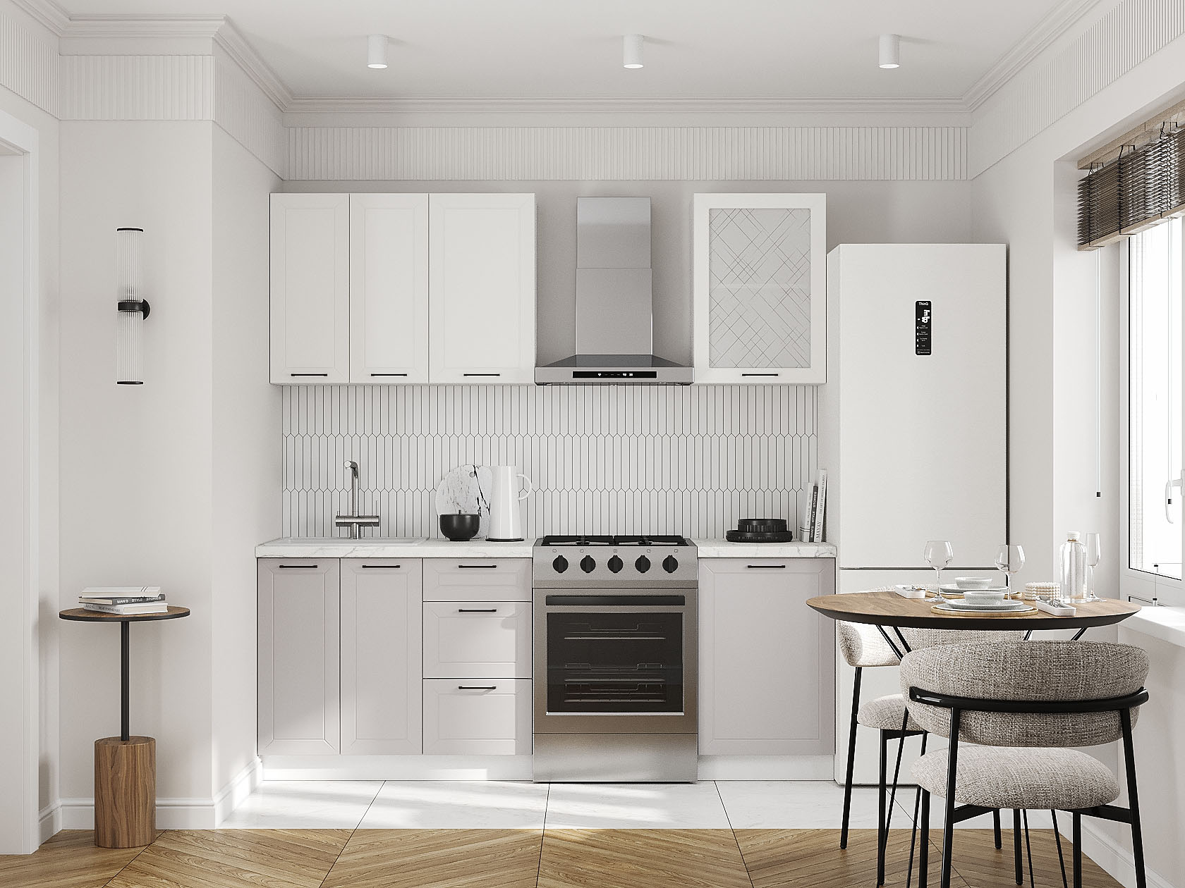 Кухонный гарнитур Вектор Кухонный гарнитур прямой со стеклом 150 см Вектор 150 см со стеклом фото 1