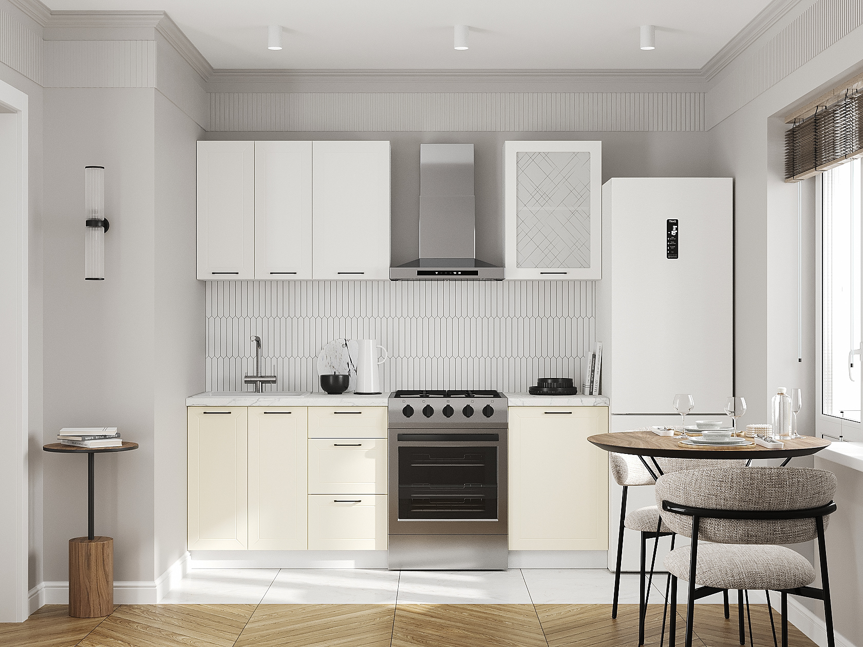 Кухонный гарнитур Вектор Кухонный гарнитур прямой со стеклом 150 см Вектор 150 см со стеклом фото 1