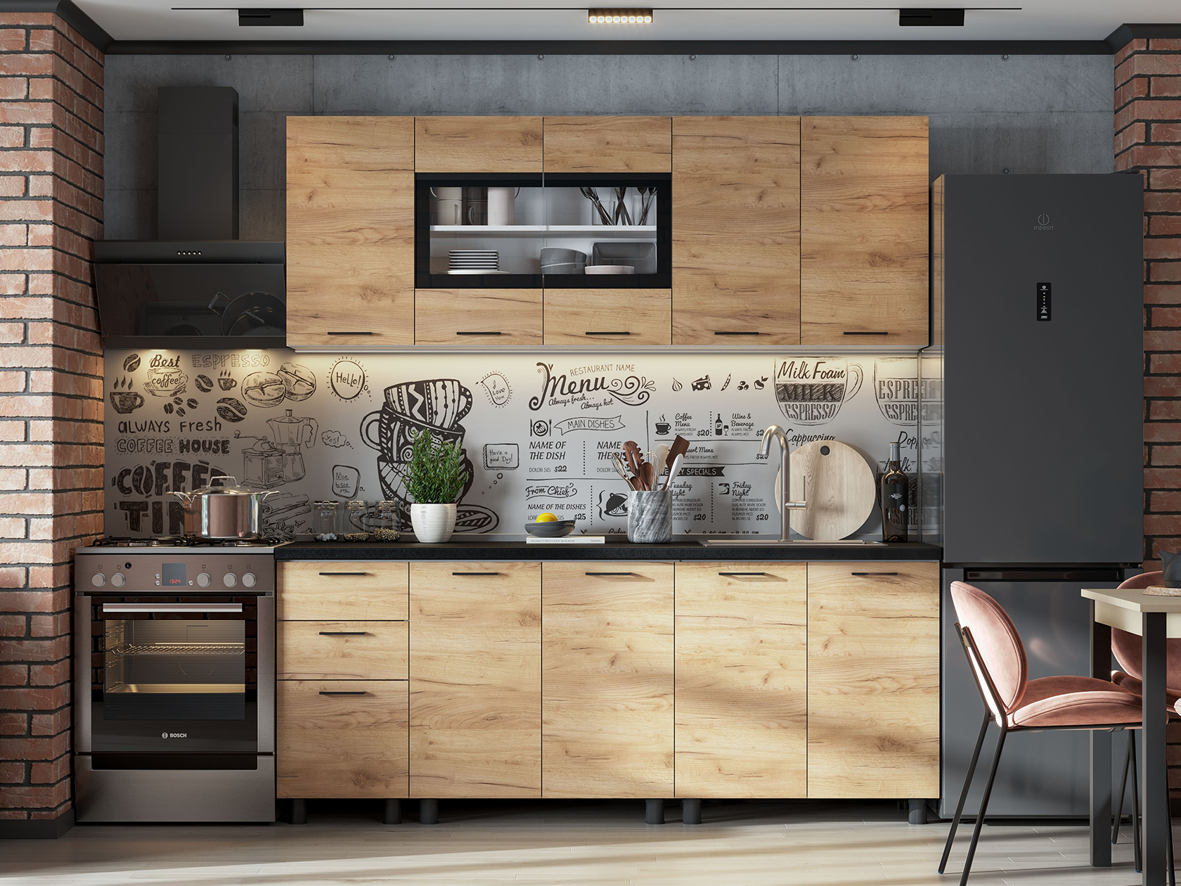 Кухонный гарнитур Аризона Кухонный гарнитур прямой 200 см Аризона 200 см фото 1