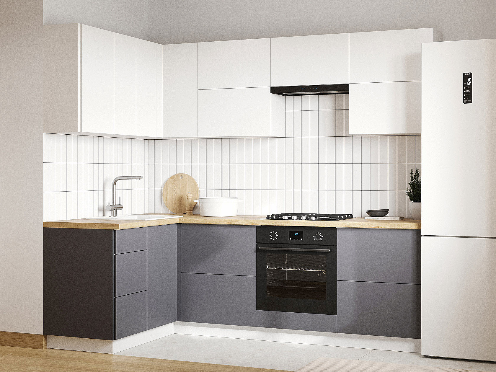 Кухонный гарнитур Модерн Кухонный гарнитур угловой 240х140 см Модерн 240х140 см фото 1