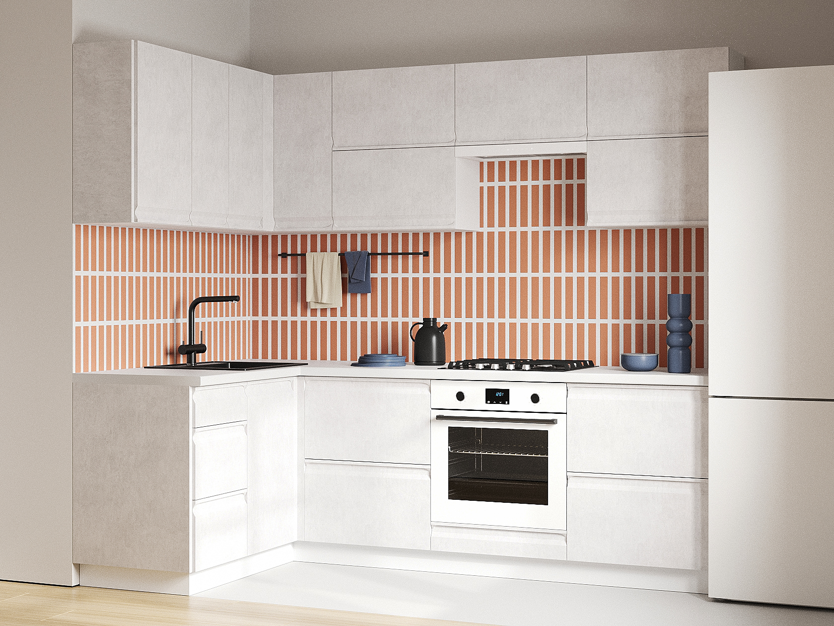 Кухонный гарнитур Вельвет Кухонный гарнитур угловой 240х140 см Вельвет 240х140 см фото 1