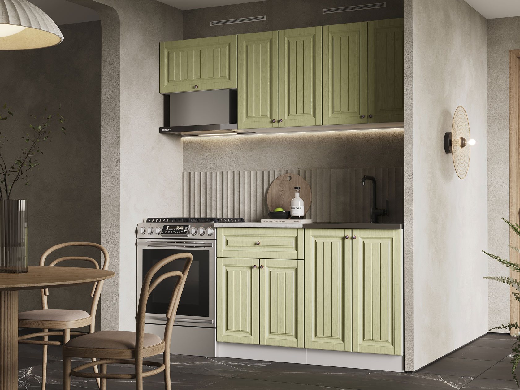 Кухонный гарнитур Хозяюшка Кухонный гарнитур прямой 180 см с антресольным шкафом Хозяюшка 180 см с ящиком фото 8