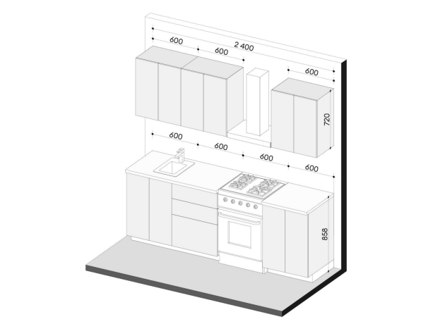 Кухонный гарнитур Грейвуд 180 см