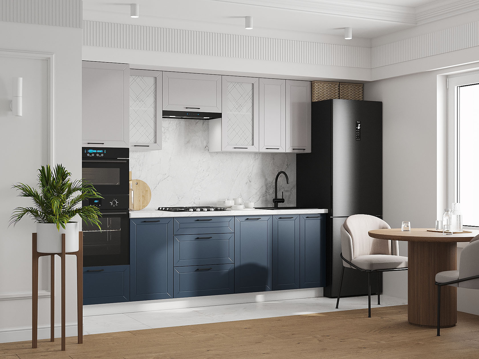 Кухонный гарнитур Вектор Кухонный гарнитур прямой с антресольным шкафом 260 см Вектор 260 см с антресолью фото 1