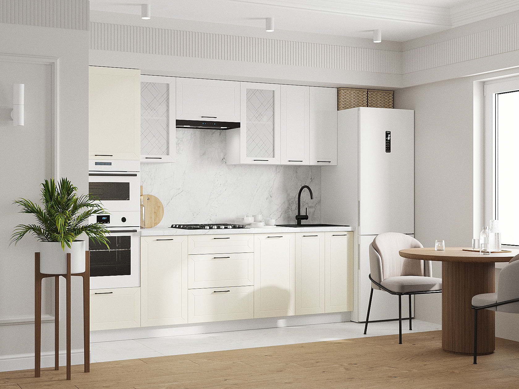 Кухонный гарнитур Вектор Кухонный гарнитур прямой с антресольным шкафом 260 см Вектор 260 см с антресолью фото 1