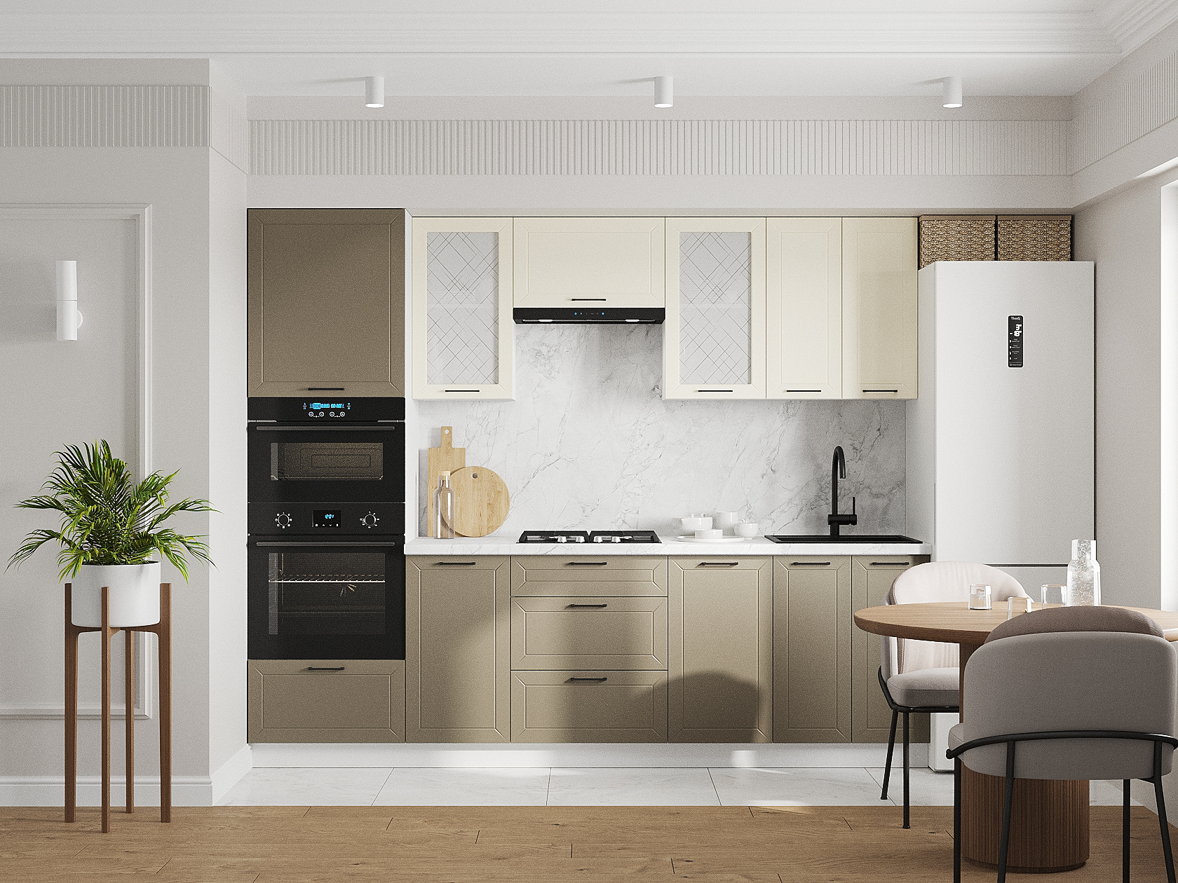 Кухонный гарнитур Вектор Кухонный гарнитур прямой с антресольным шкафом 260 см Вектор 260 см с антресолью фото 1