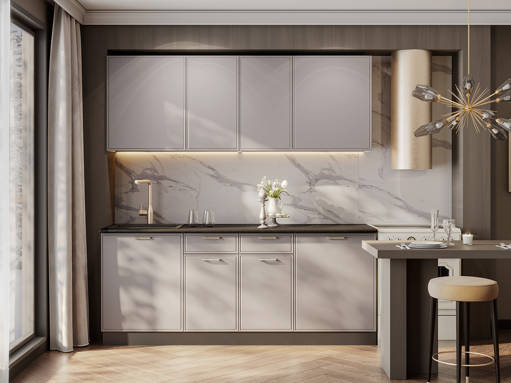 Кухонный гарнитур Адель Кухонный гарнитур прямой 200 см Адель 200 см фото 1