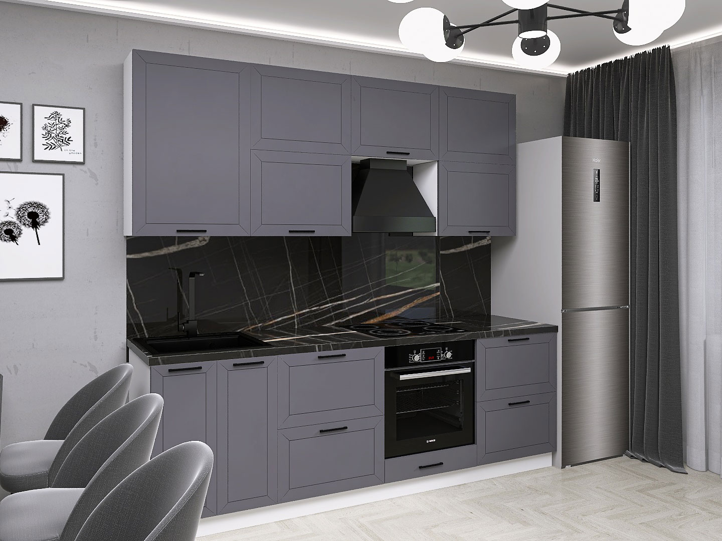 Кухонный гарнитур Вектор Кухонный гарнитур прямой 240 см Вектор 240 см фото 1