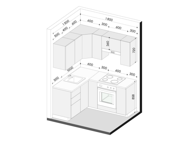 Кухонный гарнитур Вектор 180х150 см