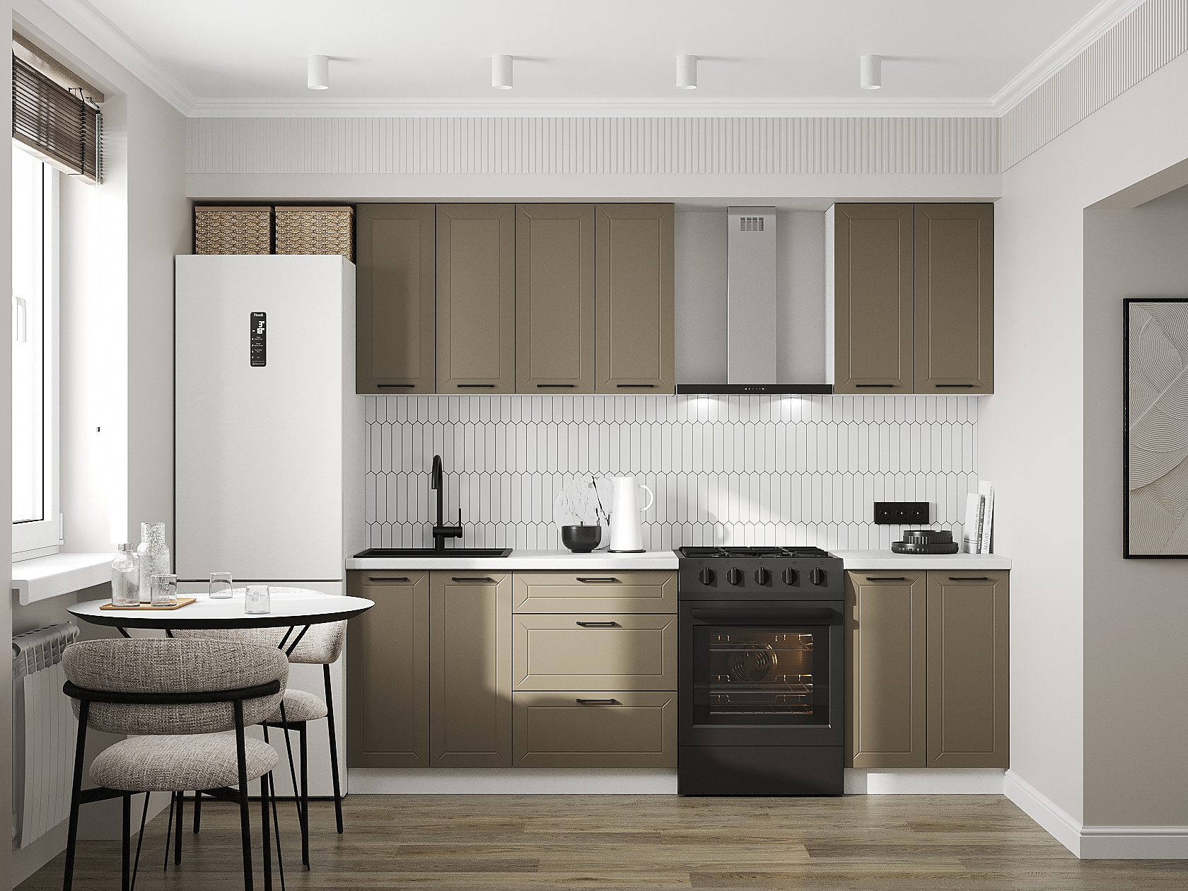 Кухонный гарнитур Вектор Кухонный гарнитур прямой с двухдверными шкафами 180 см Вектор 180 см фото 1