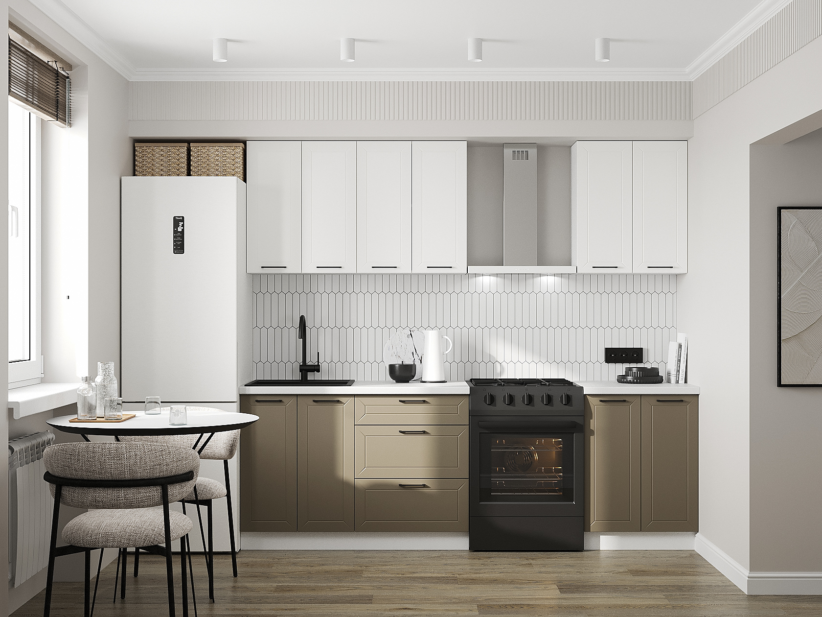 Кухонный гарнитур Вектор Кухонный гарнитур прямой с двухдверными шкафами 180 см Вектор 180 см фото 1