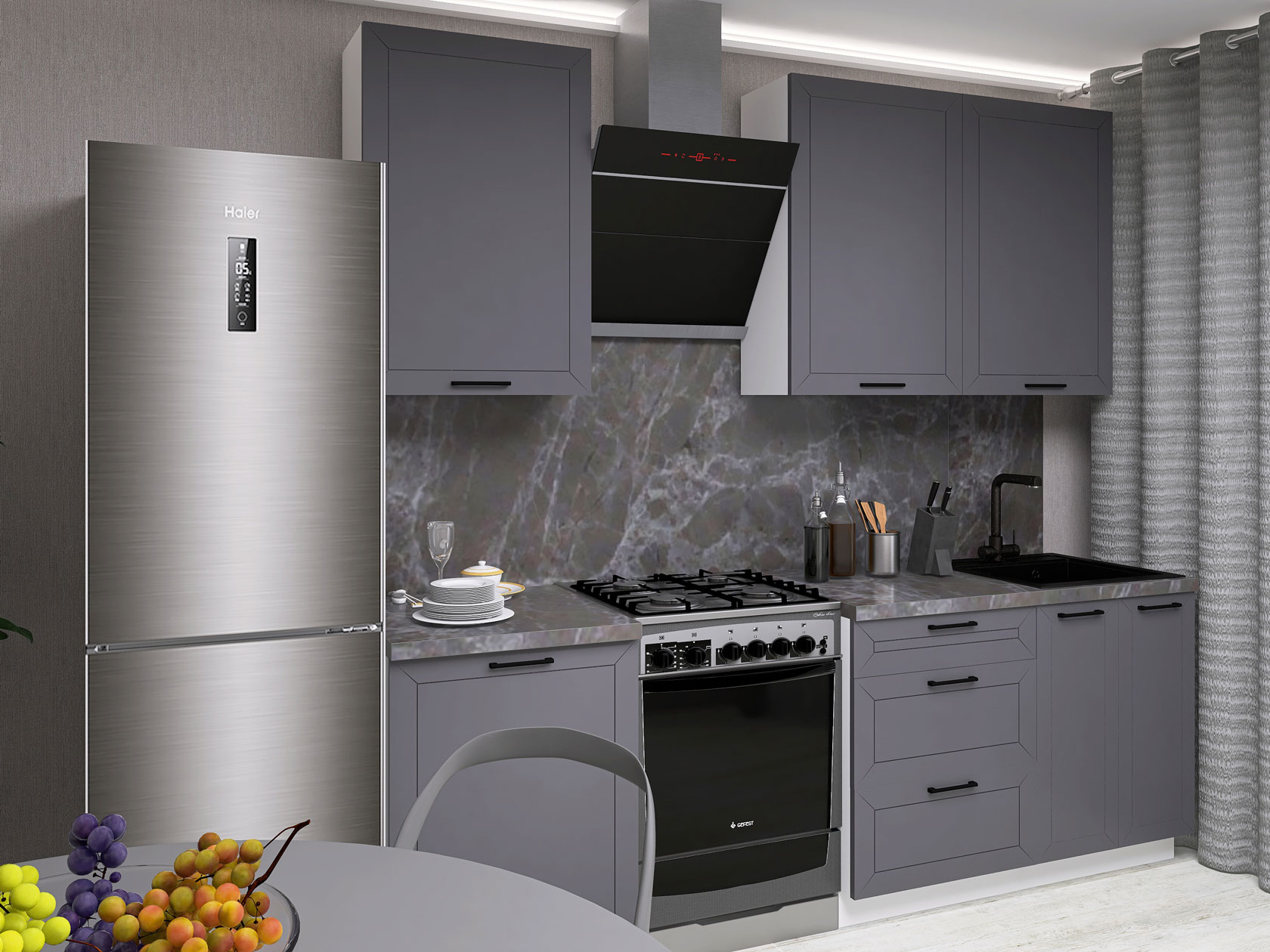 Кухонный гарнитур Вектор Кухонный гарнитур прямой 180 см Вектор 180 см Классик фото 1