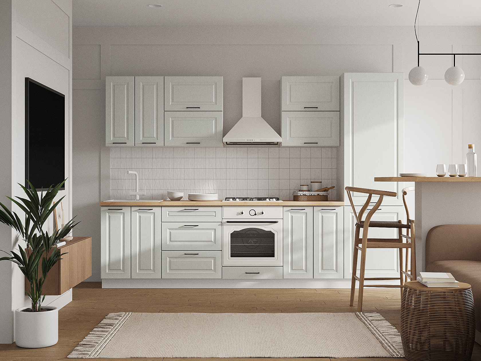 Кухонный гарнитур Грейвуд Кухонный гарнитур прямой 300 см Грейвуд 300 см фото 1