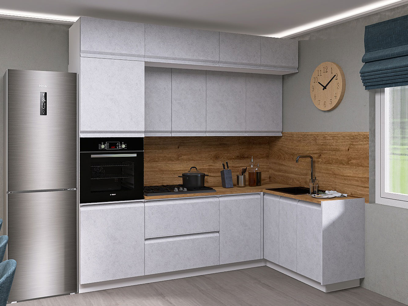 Кухонный гарнитур Вельвет Кухонный гарнитур угловой 240 х 160 см Вельвет 240х160 см фото 1