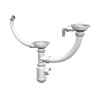 Сифон Сифон двойной GRAND 31/2 с круглым переливом и винтом и отводом металл.(341-11-24) СФ-0005 фото 1