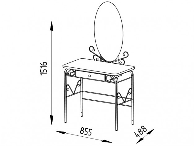 Туалетный столик с зеркалом Сандра