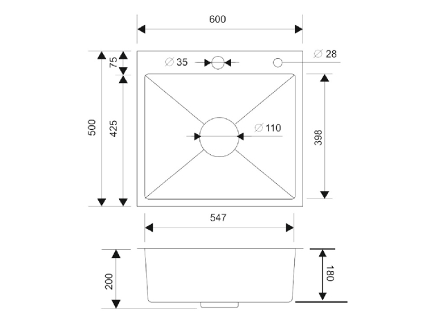 Врезная мойка с корзиной и дозатором MR-6050