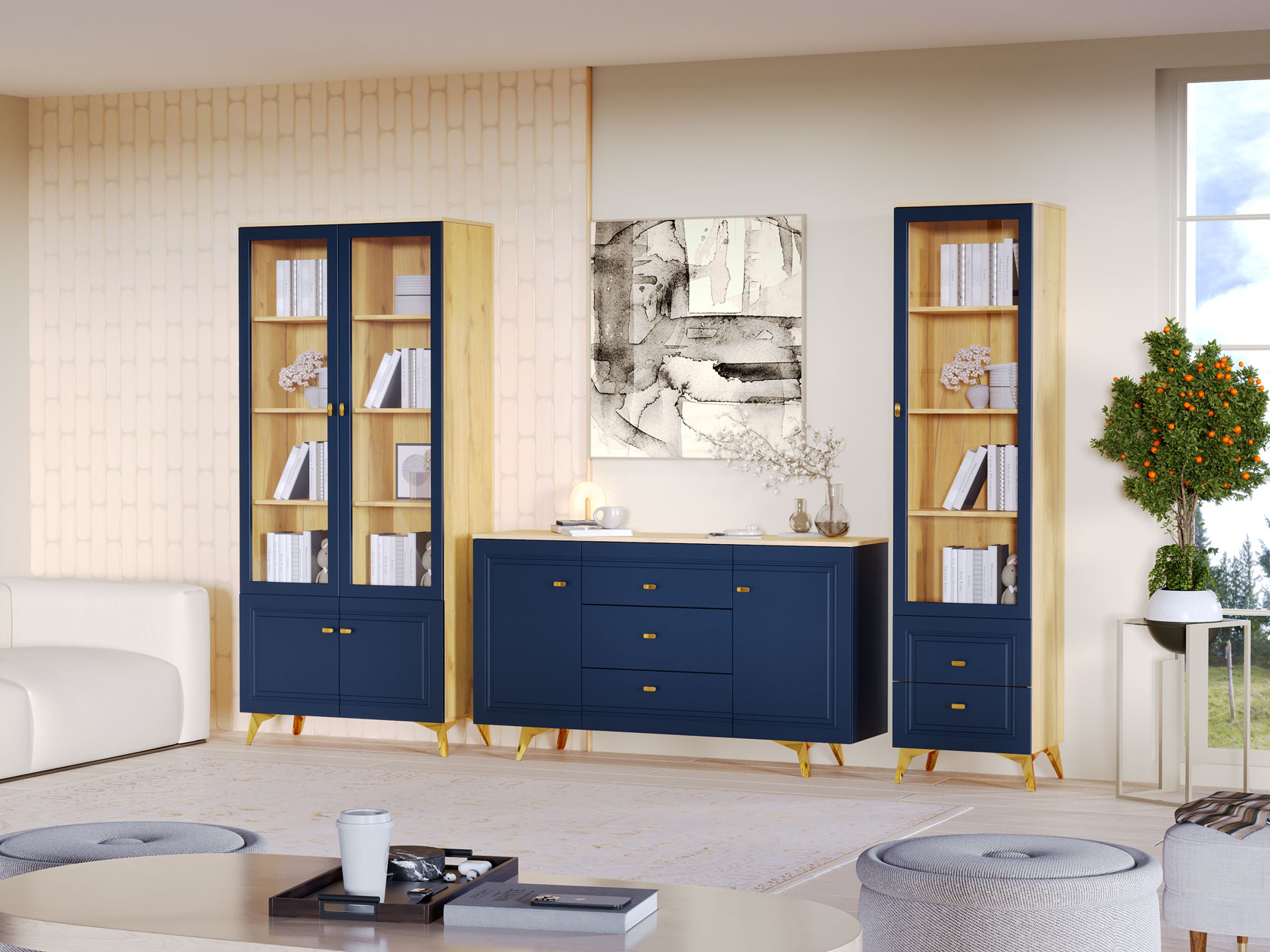 Гостиная Гостиная Вега Сапфир 5 Вега Сапфир с комодом фото 1