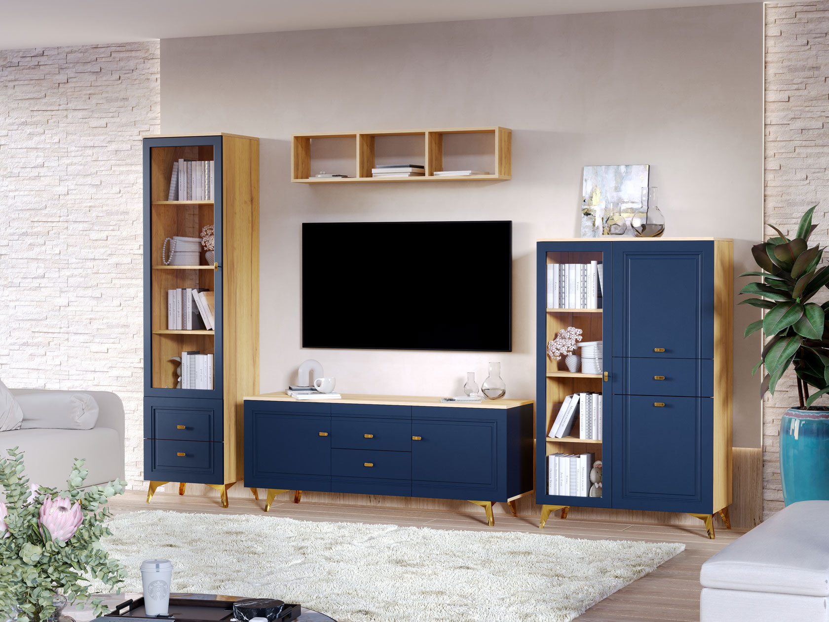 Гостиная Гостиная Вега Сапфир 1 Вега Сапфир с полкой фото 6