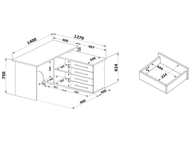 Компьютерный стол Порту