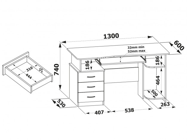Компьютерный стол Касвин