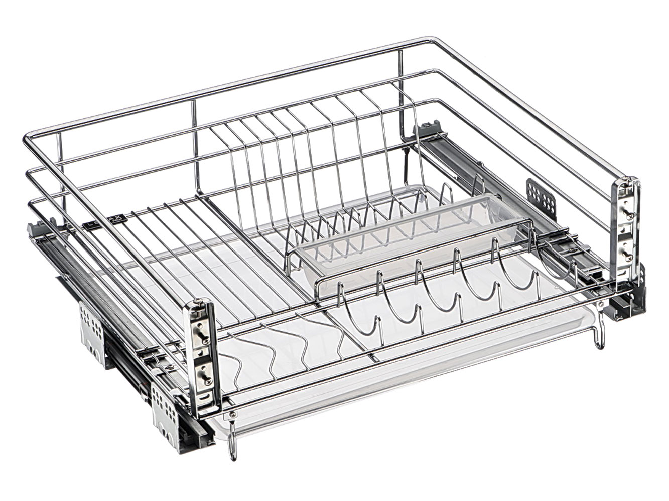 Выкатная корзина-сушилка с поддоном Выкатная корзина - сушка для посуды в базу  Каде фото 2
