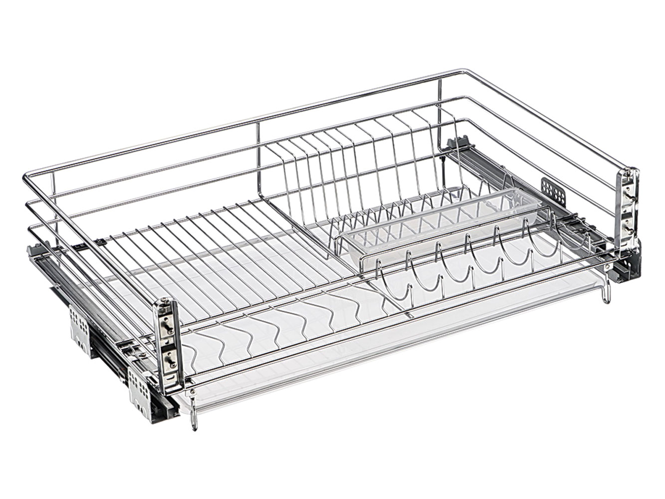 Выкатная корзина-сушилка с поддоном Выкатная корзина - сушка для посуды в базу  Каде фото 1
