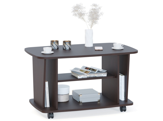 Узкий журнальный столик на колесах Альвито