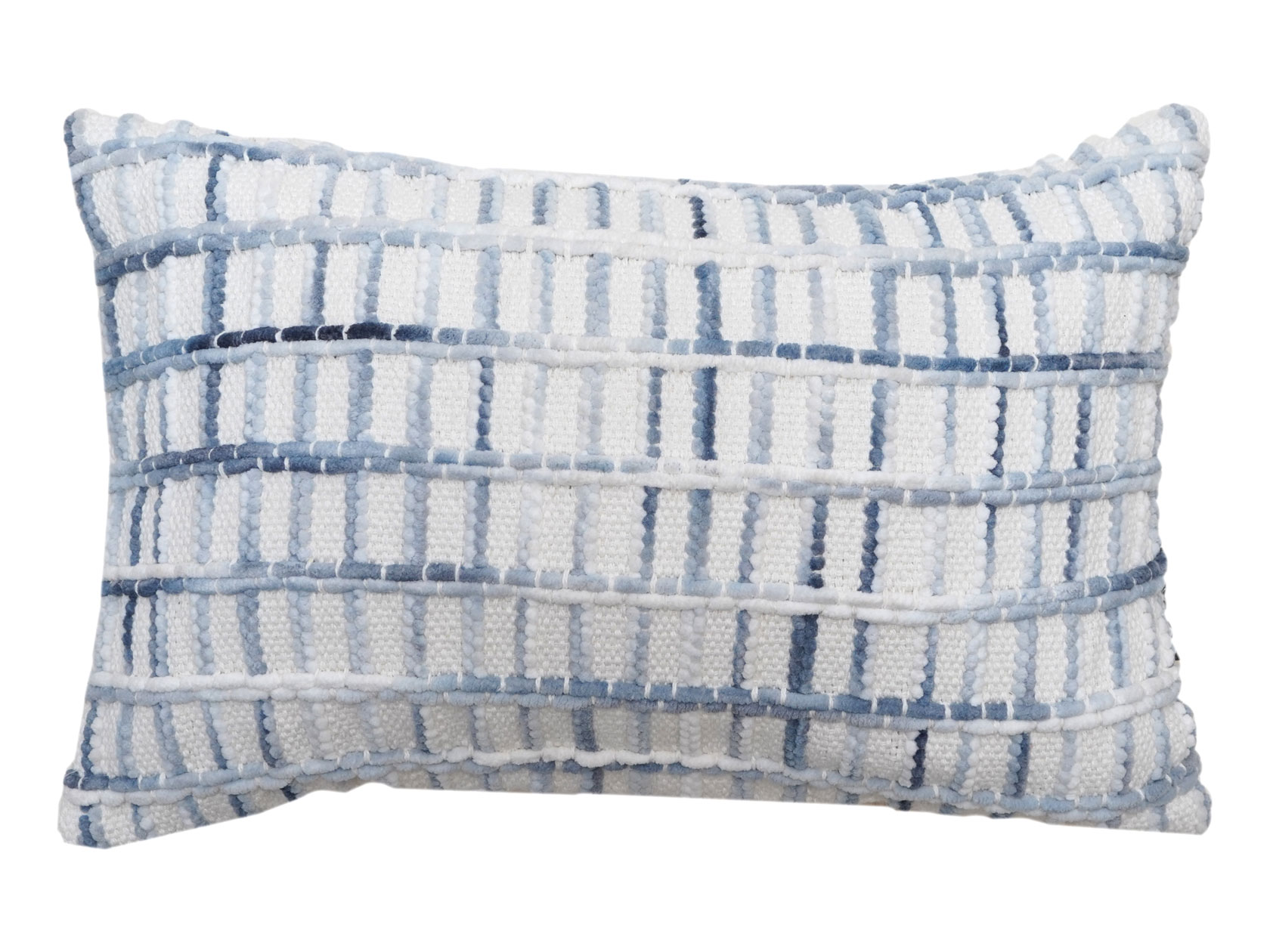 Декоративная подушка 6135 Подушка, 35х50 см, 80% хлопок, 20% полиэтилен, бело-голубое плетение Агнес фото 1