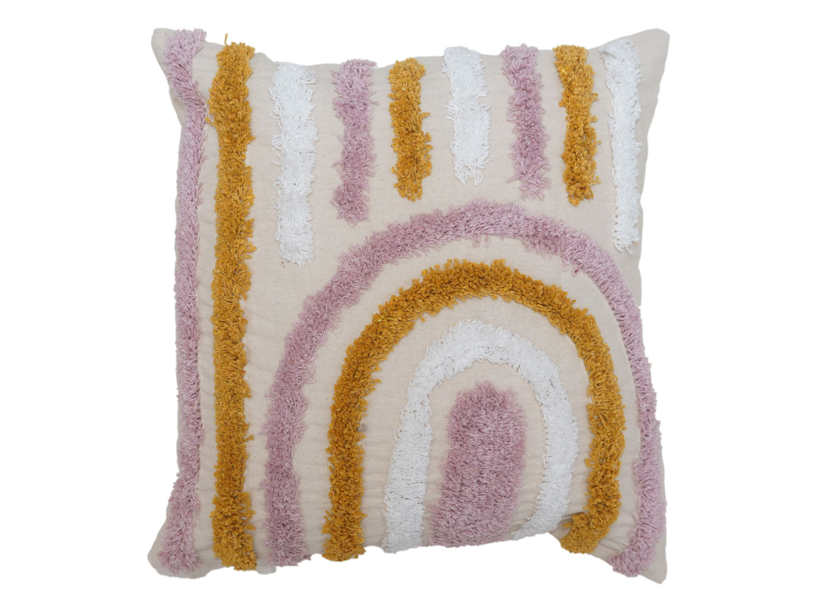 Декоративная подушка 4378 Подушка, 40х40 см, 100% хлопок, с элементами тафтинга, роза/белый/охра Вивьен фото 1