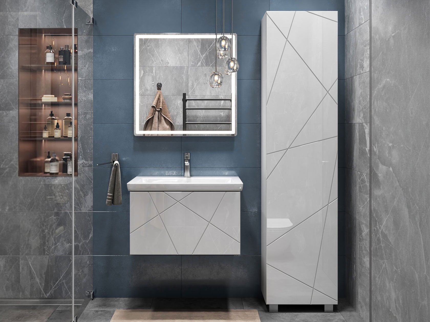 Комплект мебели для ванной Геометрия фото 1