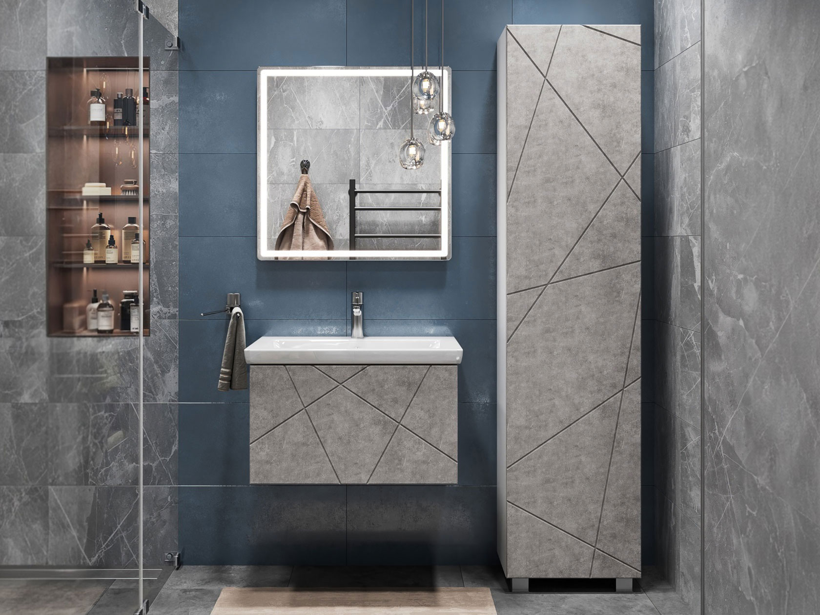 Комплект мебели для ванной Геометрия фото 1